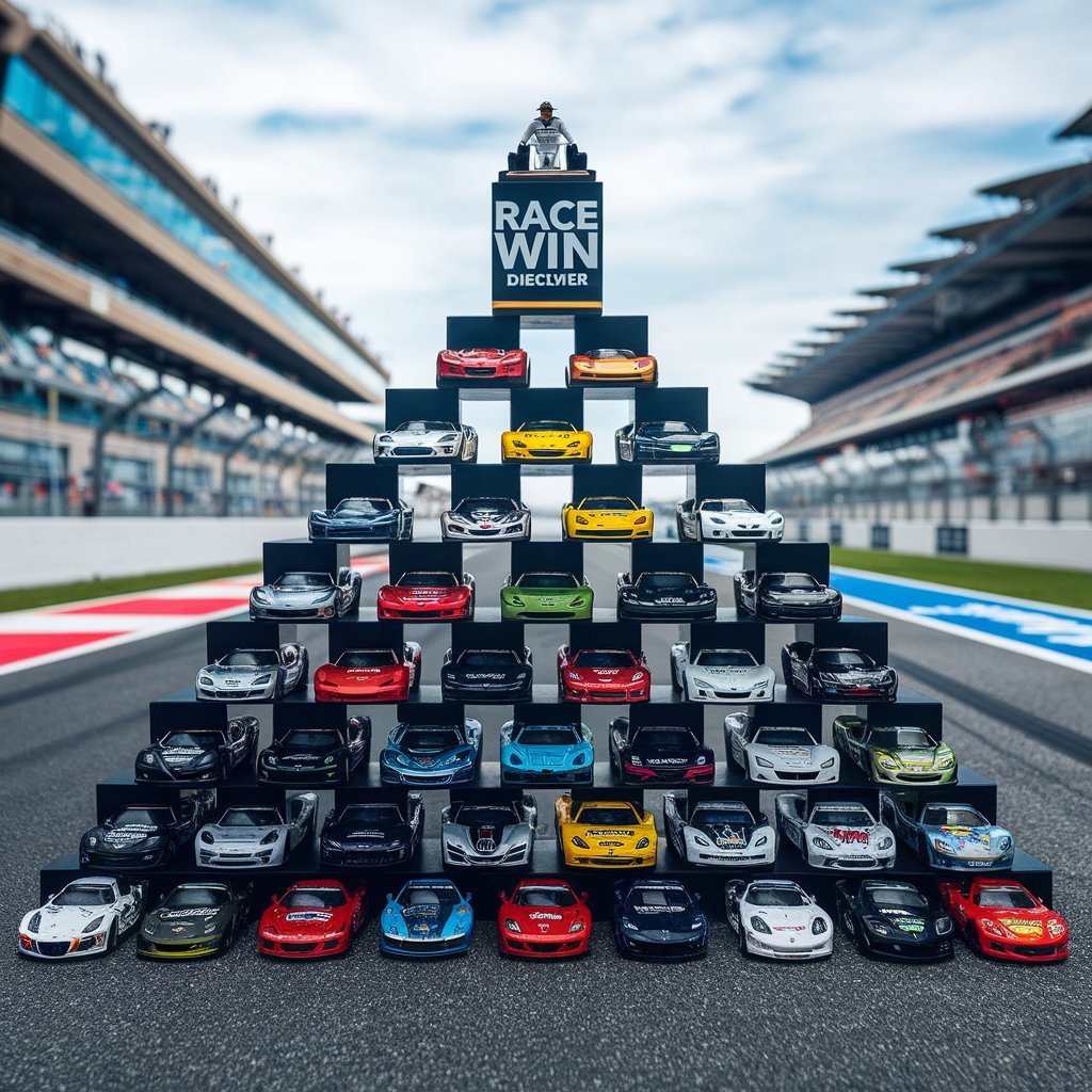 Raced Win Diecast Pyramid