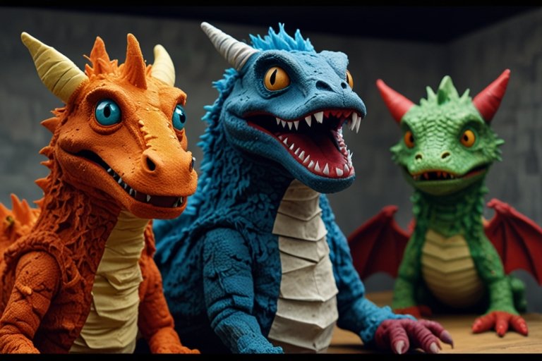 Hydrasbasement Dragon Puppets from Hydra Basement