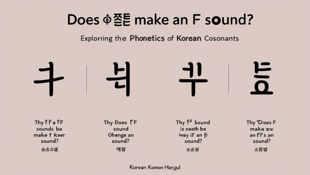 Does ㅍ Make an F Sound